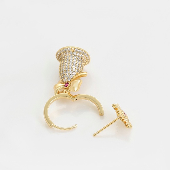 Christmas Bell Necklace and Earrings Set 14k Gold Luxury Jewelry - Picture 9 of 9